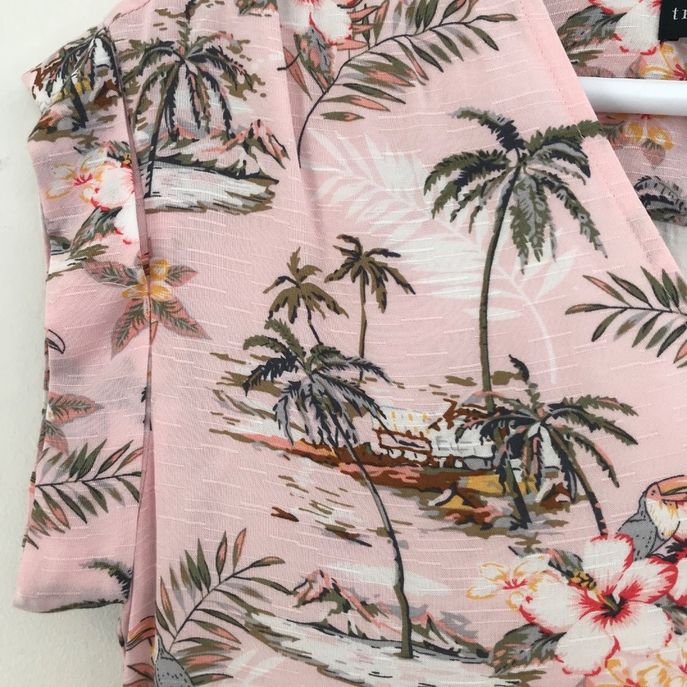 NWT Tribal Femme summer dress in women XS baby pink floral birds sleeveless vaca - Picture 8 of 14